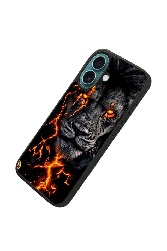 iPhone 16 Uyumlu Aslan Tasarımlı Glossy Premium Kılıf