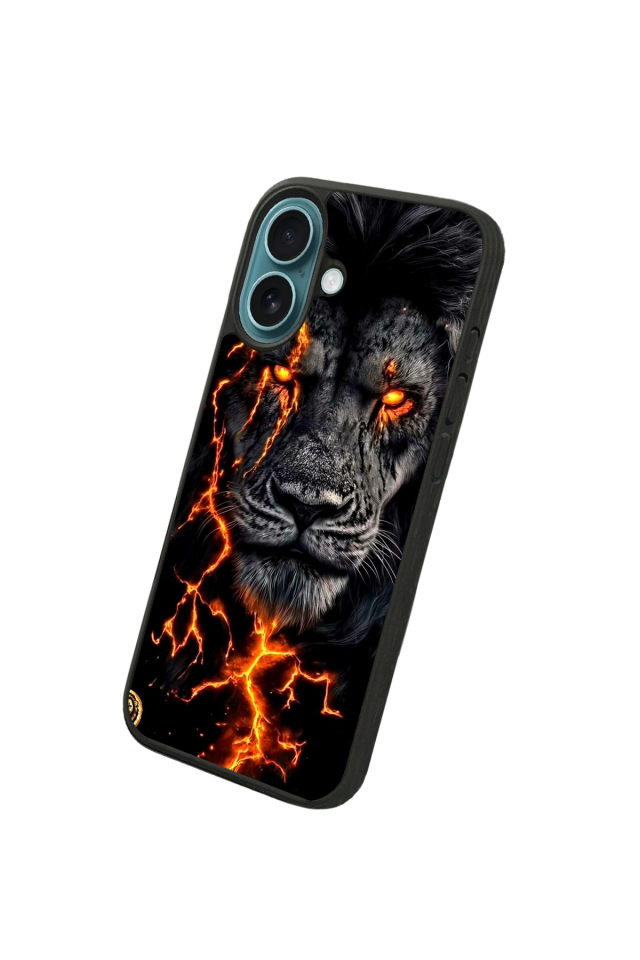 iPhone 16 Uyumlu Aslan Tasarımlı Glossy Premium Kılıf