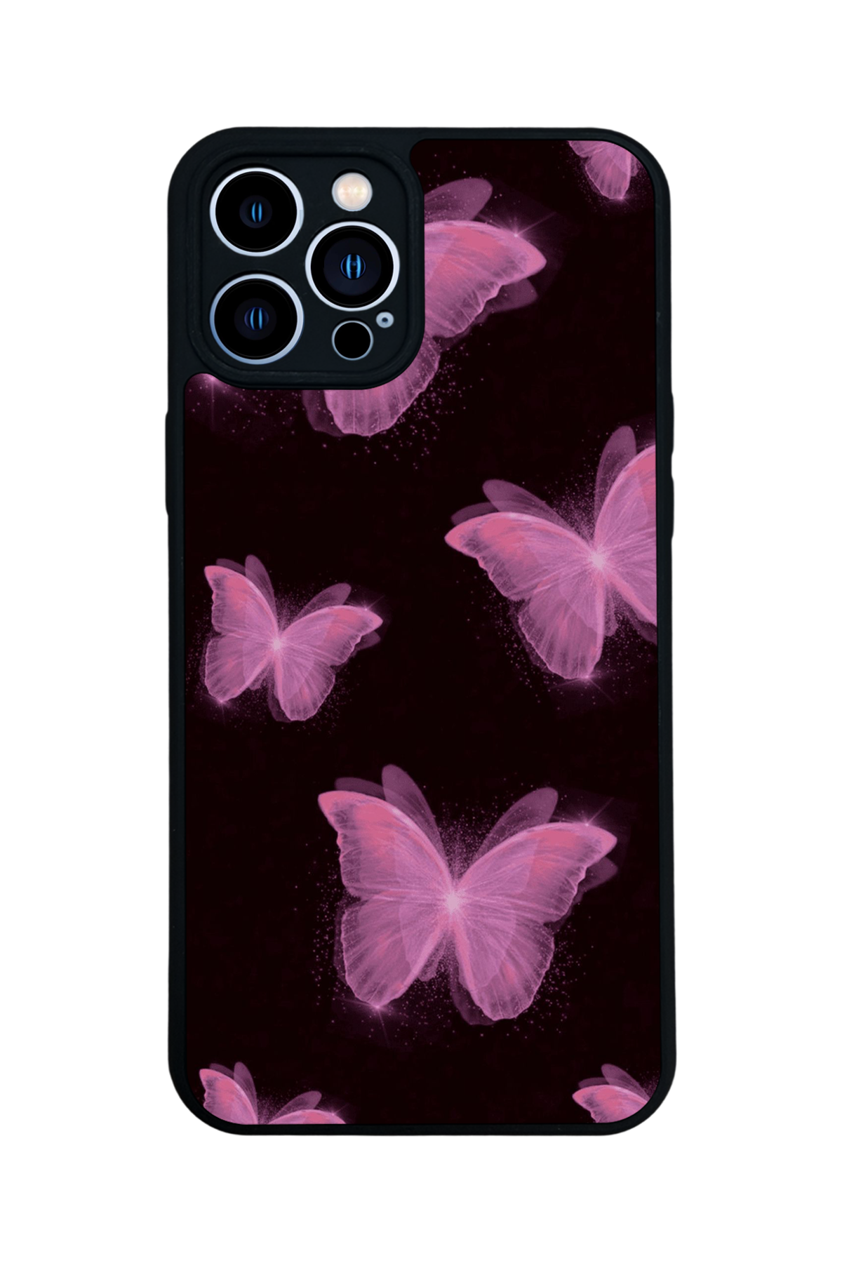 iPhone 12 Pro Max Uyumlu Kelebek Tasarımlı Glossy Premium Kılıf