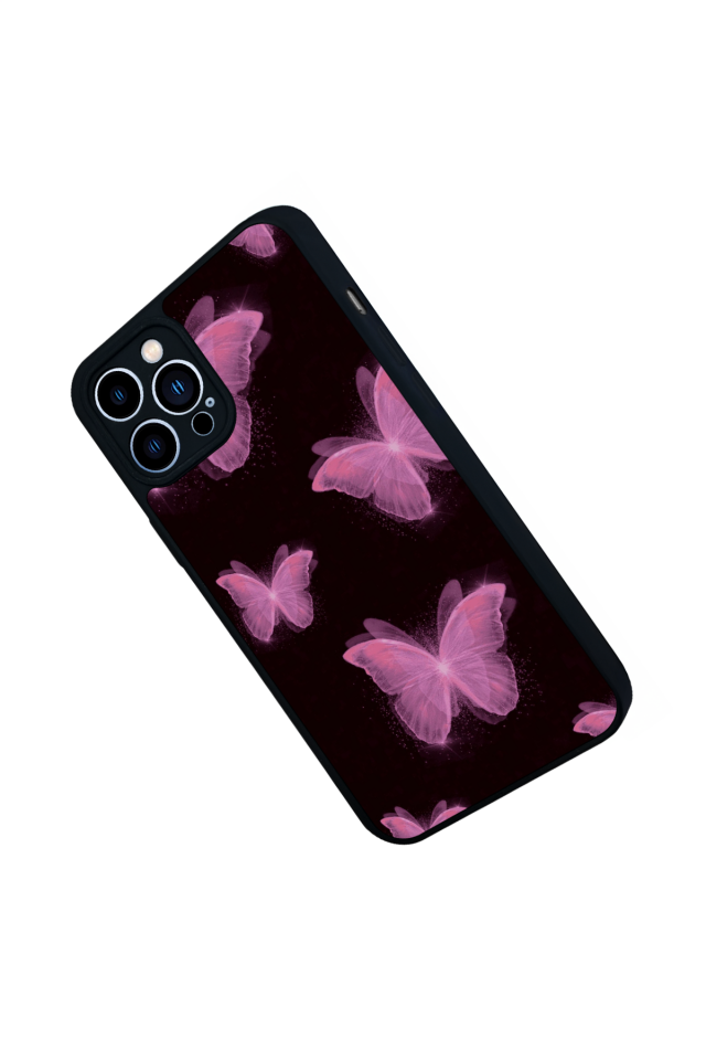 iPhone 12 Pro Max Uyumlu Kelebek Tasarımlı Glossy Premium Kılıf