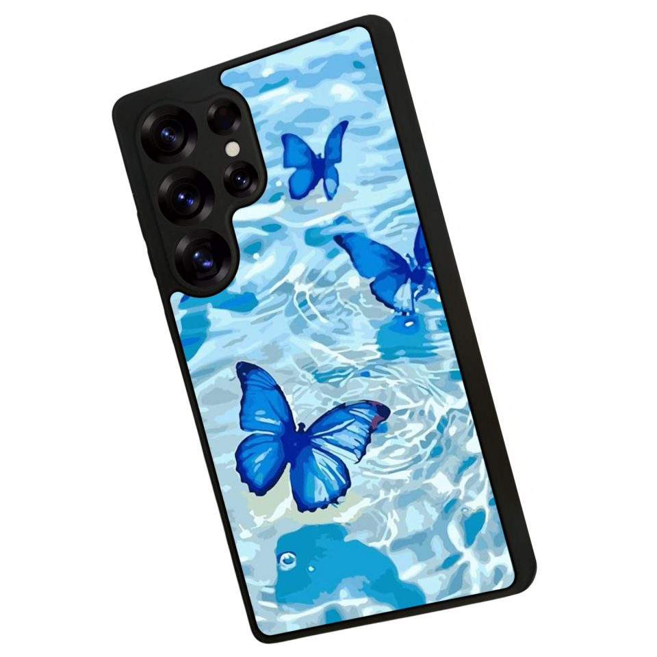 Samsung Galaxy S25 Ultra Uyumlu Kelebek Tasarımlı Glossy Premium Kılıf