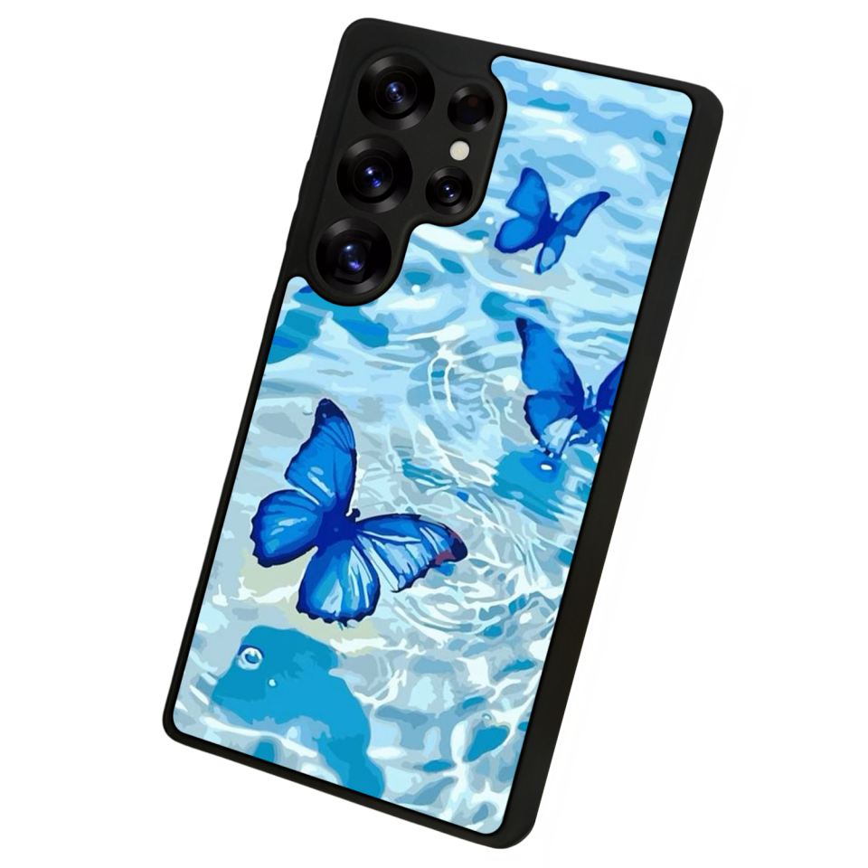 Samsung Galaxy S25 Ultra Uyumlu Kelebek Tasarımlı Glossy Premium Kılıf