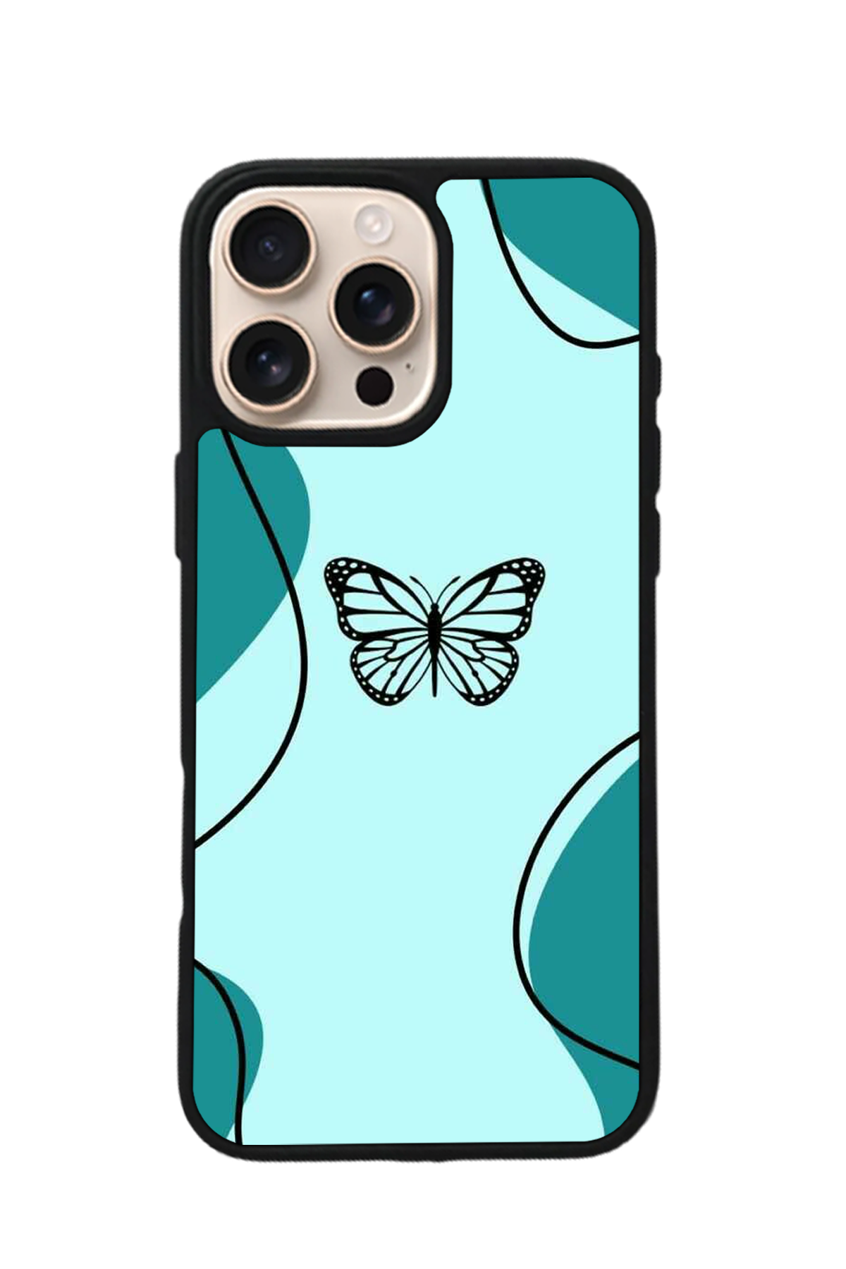 iPhone 15 Pro Uyumlu Kelebek Tasarımlı Glossy Premium Kılıf