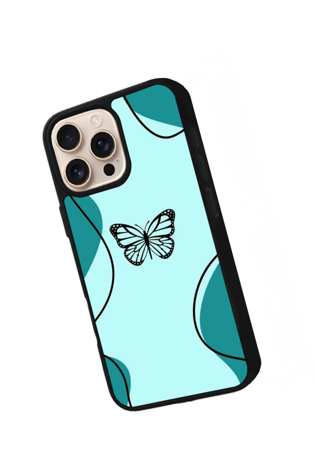 iPhone 15 Pro Uyumlu Kelebek Tasarımlı Glossy Premium Kılıf
