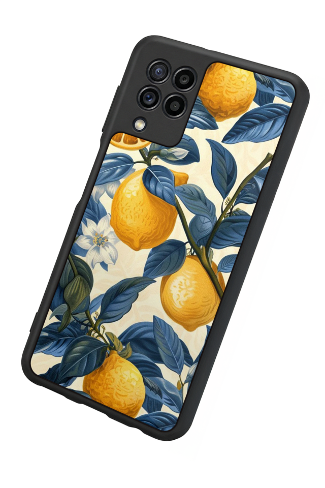Samsung Galaxy M32 Uyumlu Limon Tasarımlı Glossy Premium Kılıf