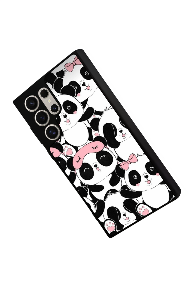 Samsung Galaxy S22 Ultra Uyumlu Panda Tasarımlı Glossy Premium Kılıf
