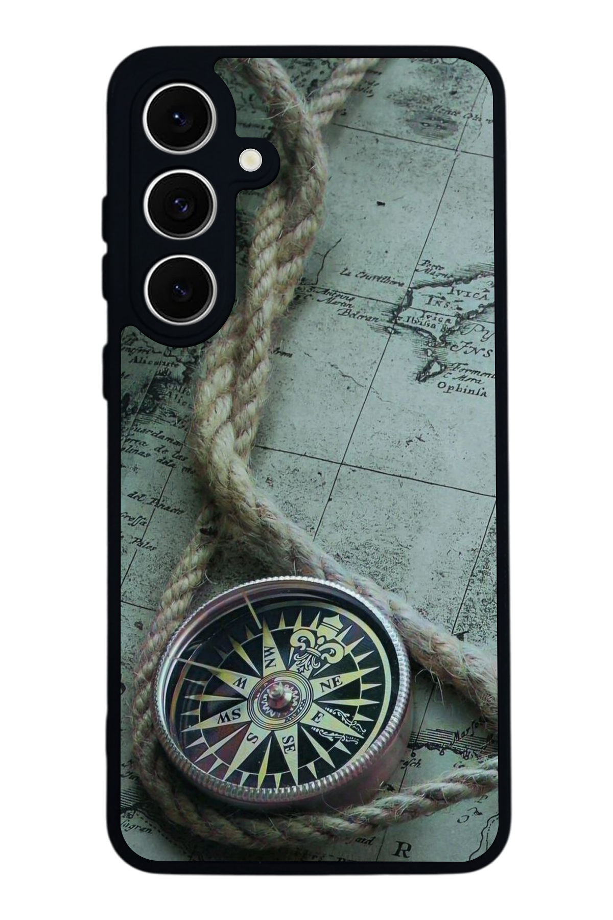 Samsung Galaxy S24 FE Uyumlu Pusula Tasarımlı Glossy Premium Kılıf