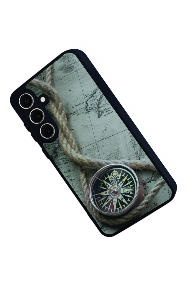 Samsung Galaxy S24 FE Uyumlu Pusula Tasarımlı Glossy Premium Kılıf