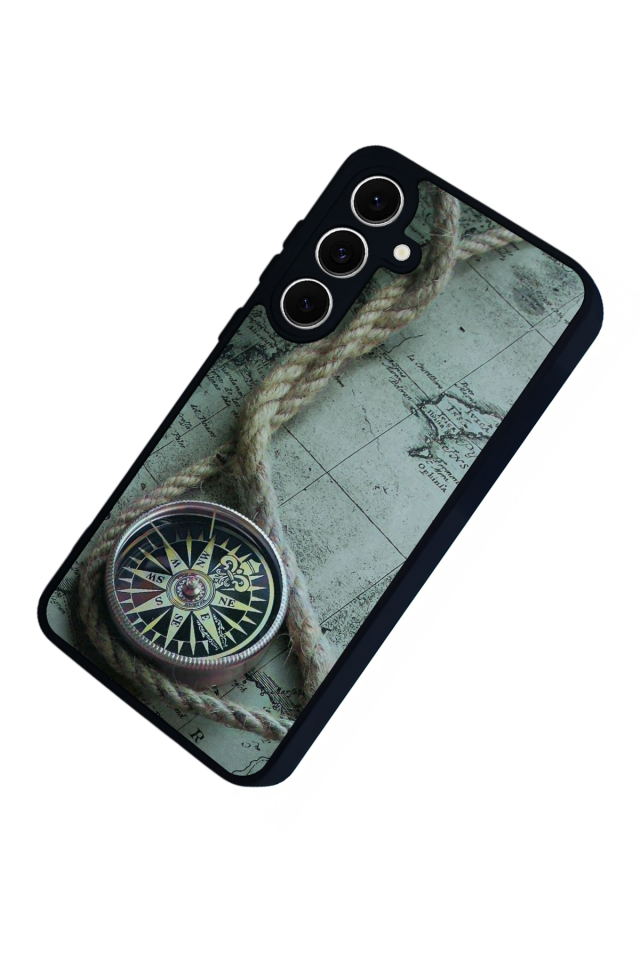 Samsung Galaxy S24 FE Uyumlu Pusula Tasarımlı Glossy Premium Kılıf