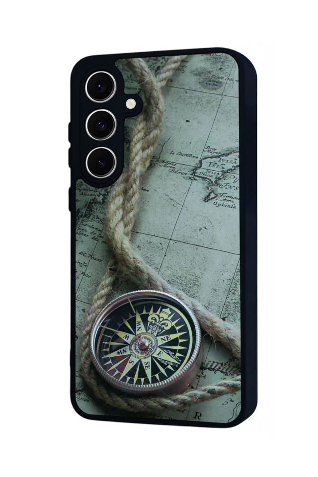 Samsung Galaxy S24 FE Uyumlu Pusula Tasarımlı Glossy Premium Kılıf