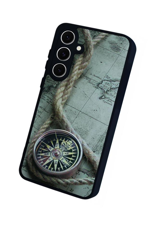 Samsung Galaxy S24 FE Uyumlu Pusula Tasarımlı Glossy Premium Kılıf