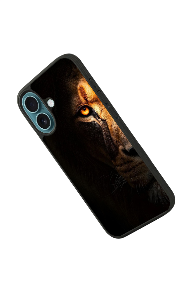 iPhone 16 Uyumlu Aslan Tasarımlı Glossy Premium Kılıf