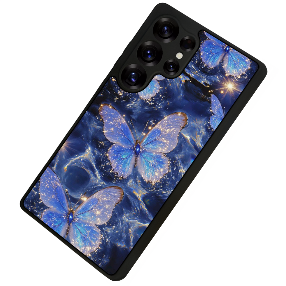 Samsung Galaxy S25 Ultra Uyumlu Kelebek Tasarımlı Glossy Premium Kılıf