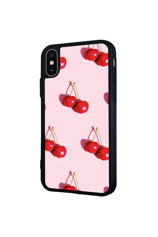 iPhone XS Max Uyumlu Kiraz Tasarımlı Glossy Premium Kılıf