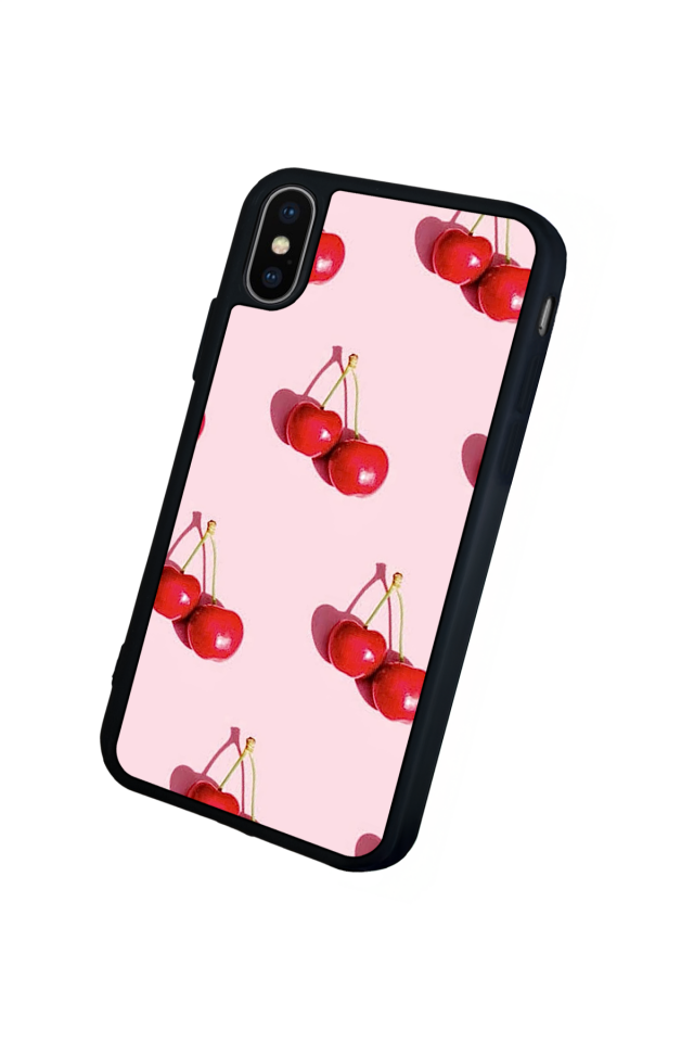 iPhone XS Max Uyumlu Kiraz Tasarımlı Glossy Premium Kılıf
