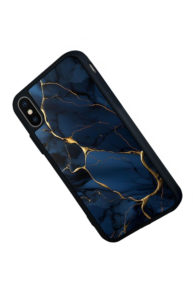iPhone X/ XS Uyumlu Mermer Marble Tasarımlı Glossy Premium Kılıf