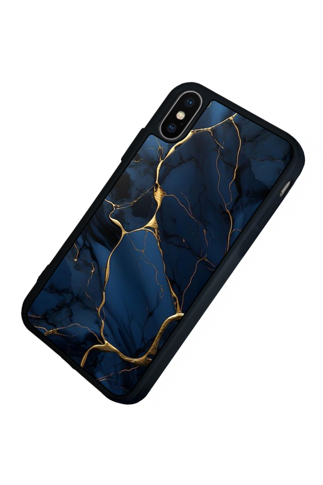 iPhone X/ XS Uyumlu Mermer Marble Tasarımlı Glossy Premium Kılıf
