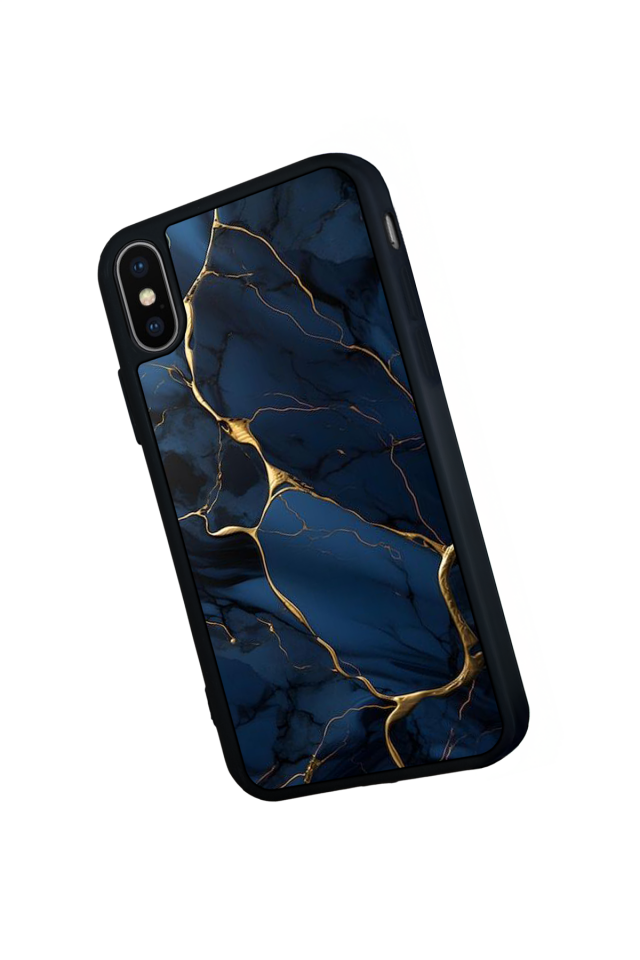iPhone X/ XS Uyumlu Mermer Marble Tasarımlı Glossy Premium Kılıf