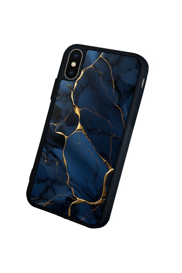 iPhone X/ XS Uyumlu Mermer Marble Tasarımlı Glossy Premium Kılıf