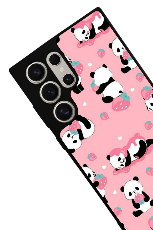 Samsung Galaxy S22 Ultra Uyumlu Panda Tasarımlı Glossy Premium Kılıf