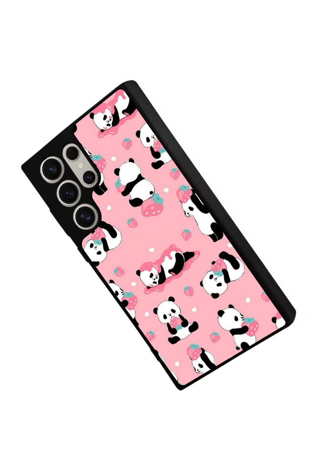 Samsung Galaxy S22 Ultra Uyumlu Panda Tasarımlı Glossy Premium Kılıf