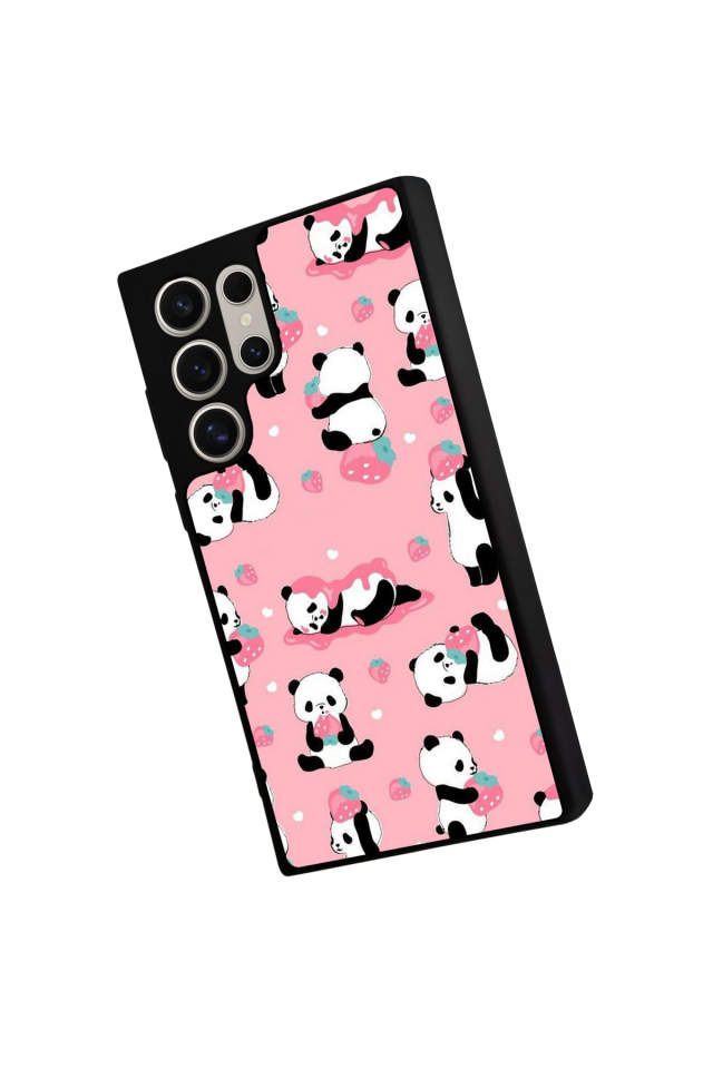 Samsung Galaxy S22 Ultra Uyumlu Panda Tasarımlı Glossy Premium Kılıf