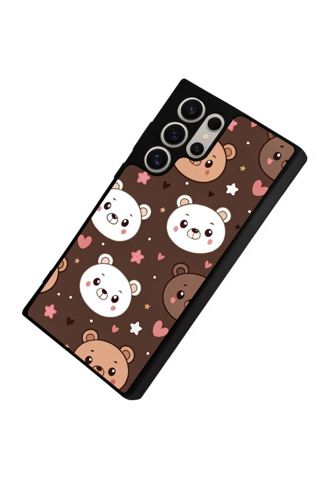 Samsung Galaxy S22 Ultra Uyumlu Ayı Tasarımlı Glossy Premium Kılıf