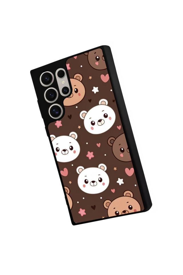 Samsung Galaxy S22 Ultra Uyumlu Ayı Tasarımlı Glossy Premium Kılıf