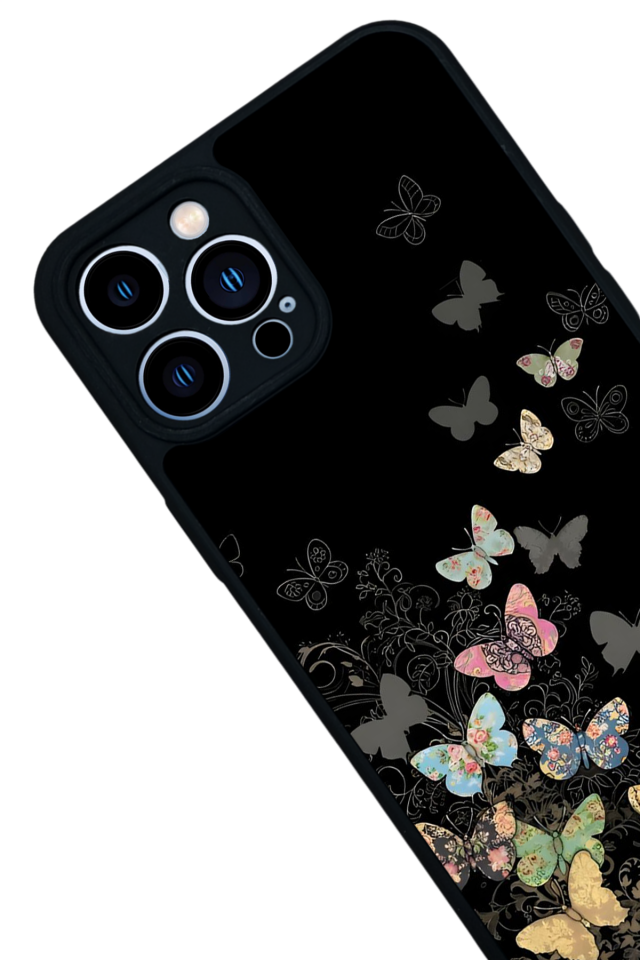 iPhone 12 Pro Max Uyumlu Kelebek Tasarımlı Glossy Premium Kılıf