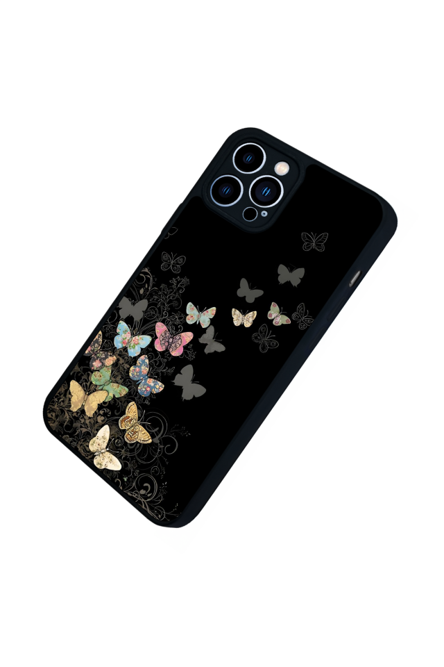 iPhone 12 Pro Max Uyumlu Kelebek Tasarımlı Glossy Premium Kılıf
