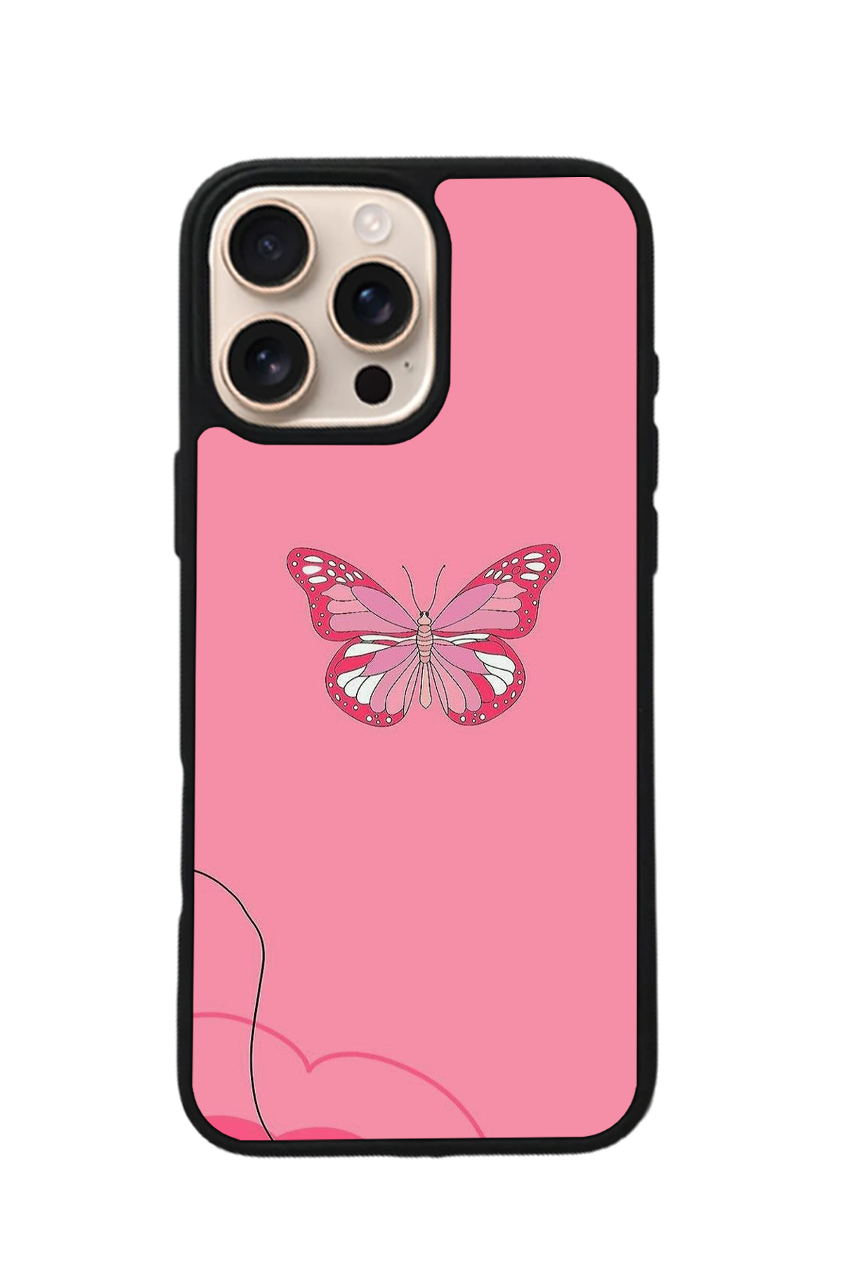 iPhone 15 Pro Uyumlu Kelebek Tasarımlı Glossy Premium Kılıf