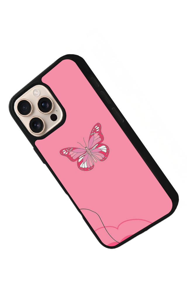 iPhone 15 Pro Uyumlu Kelebek Tasarımlı Glossy Premium Kılıf