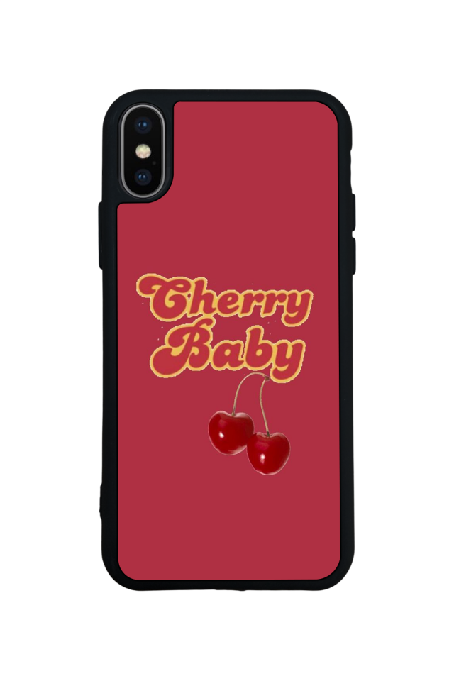 iPhone XS Max Uyumlu Kiraz Tasarımlı Glossy Premium Kılıf