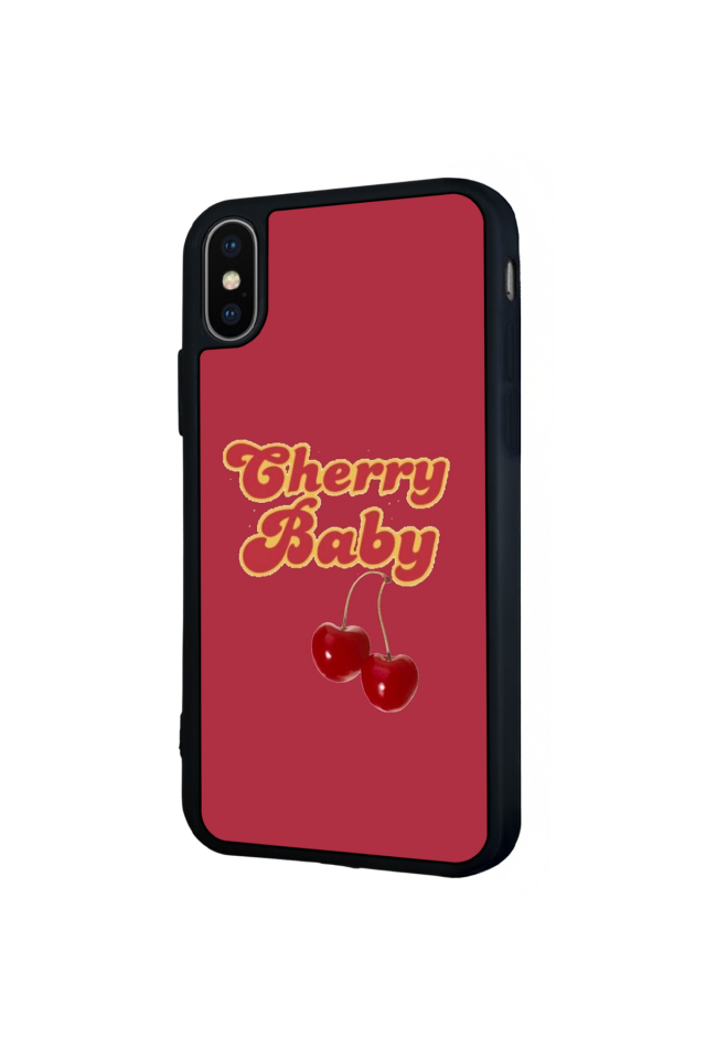 iPhone XS Max Uyumlu Kiraz Tasarımlı Glossy Premium Kılıf