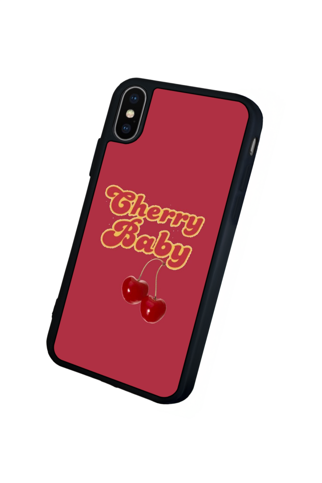 iPhone XS Max Uyumlu Kiraz Tasarımlı Glossy Premium Kılıf
