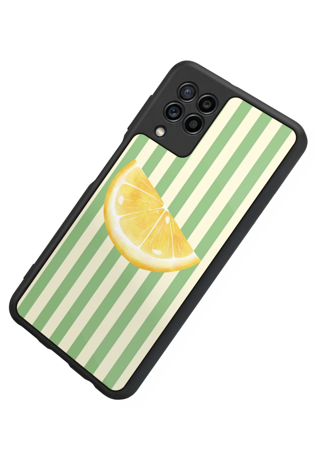 Samsung Galaxy M32 Uyumlu Limon Tasarımlı Glossy Premium Kılıf