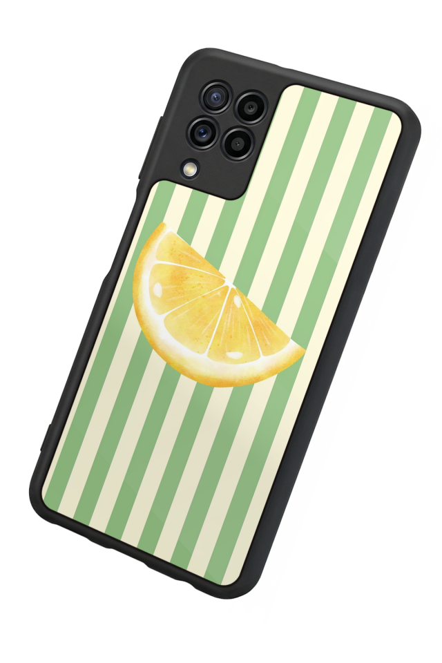 Samsung Galaxy M32 Uyumlu Limon Tasarımlı Glossy Premium Kılıf