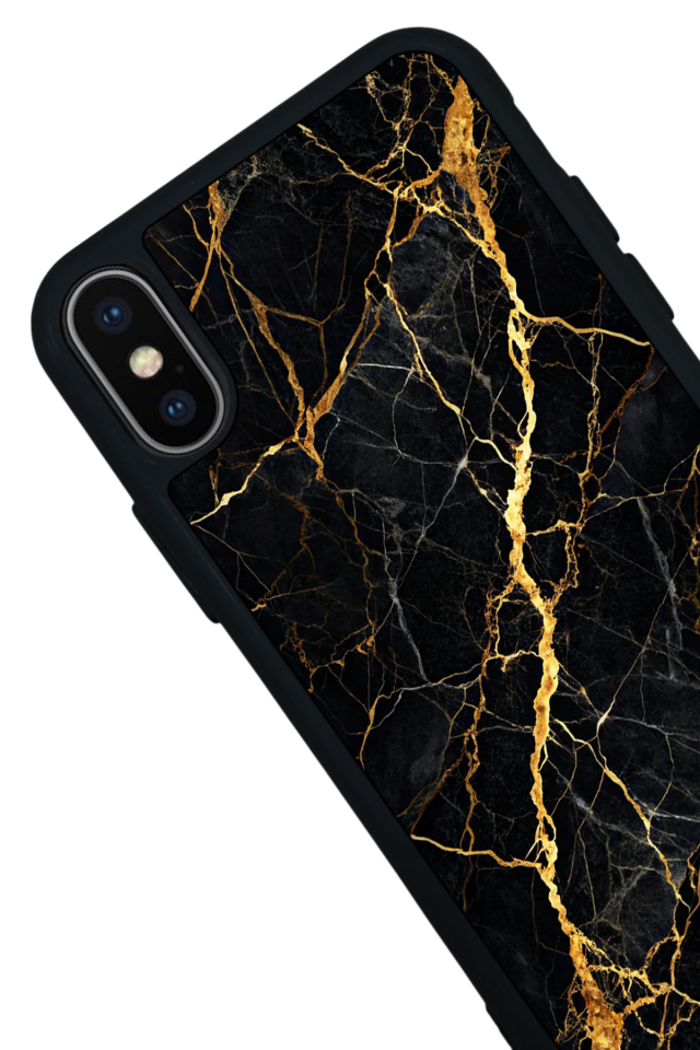 iPhone X/ XS Uyumlu Mermer Marble Tasarımlı Glossy Premium Kılıf