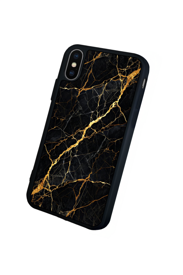 iPhone X/ XS Uyumlu Mermer Marble Tasarımlı Glossy Premium Kılıf