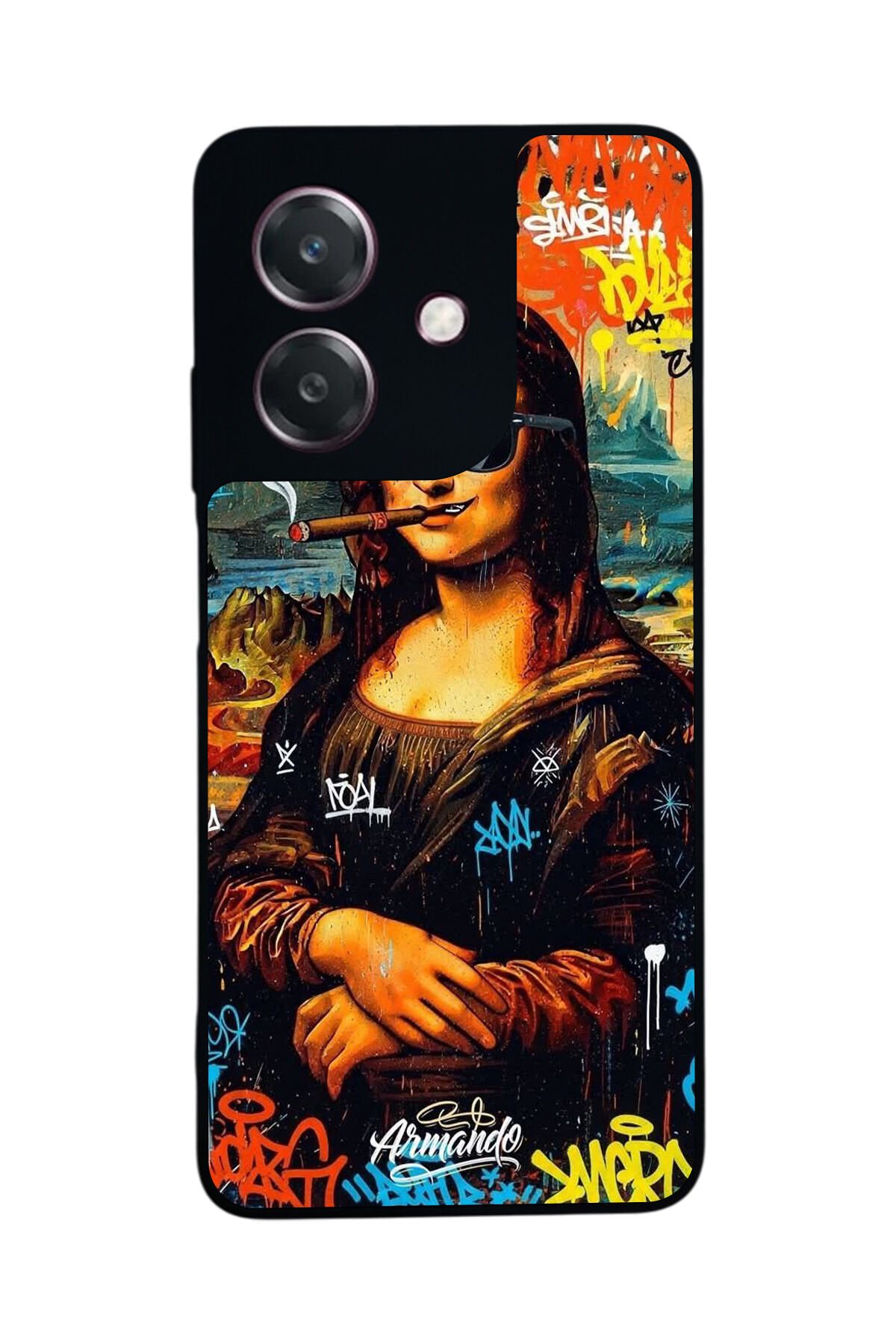 Oppo A3 5G Uyumlu Monalisa Tasarımlı Glossy Premium Kılıf