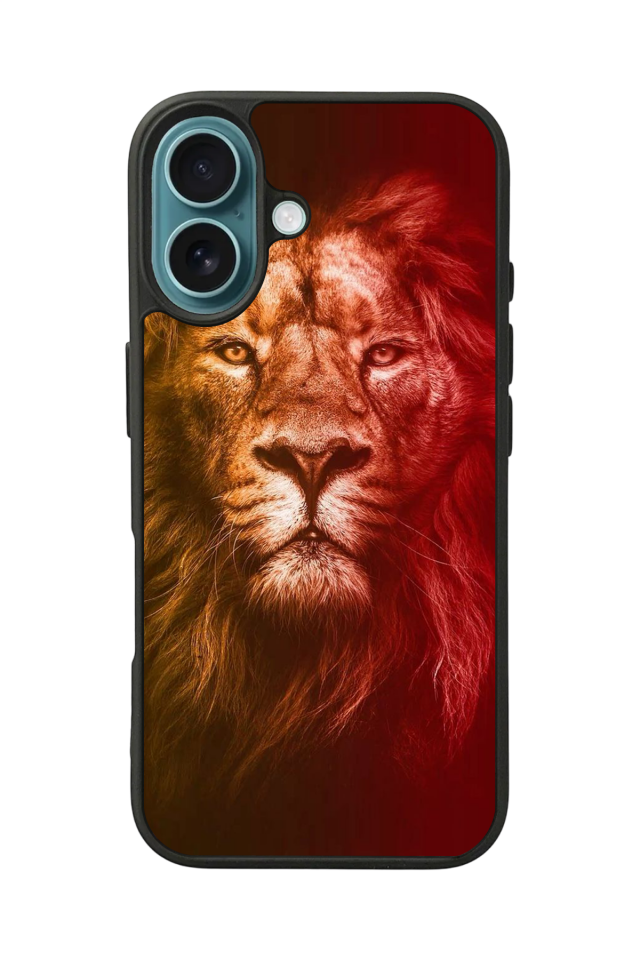 iPhone 16 Uyumlu Aslan Tasarımlı Glossy Premium Kılıf