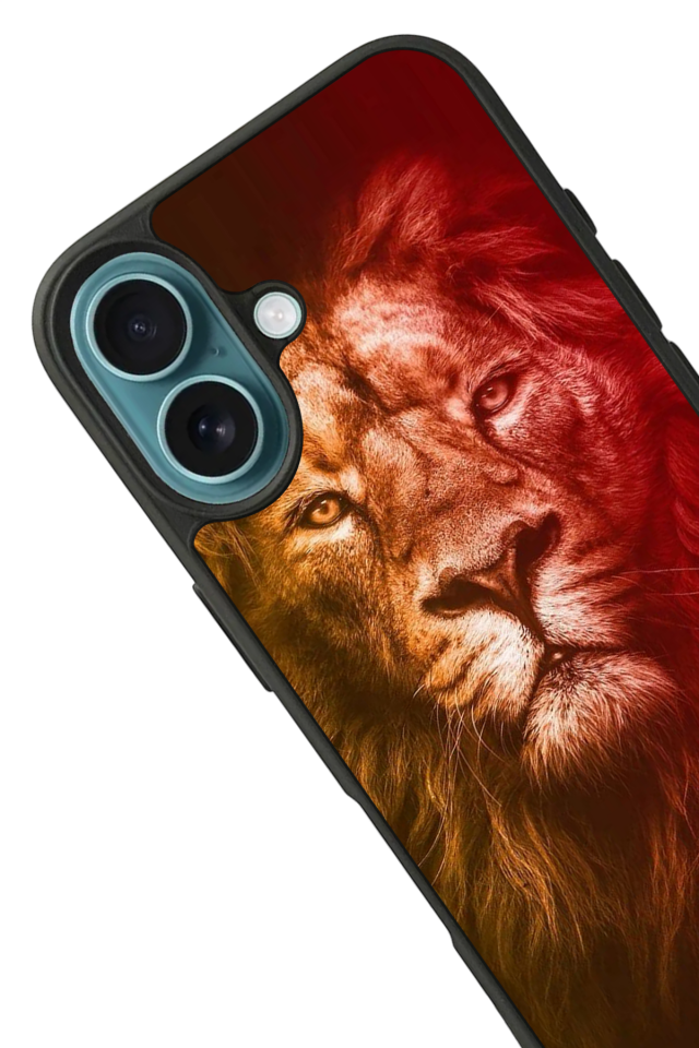 iPhone 16 Uyumlu Aslan Tasarımlı Glossy Premium Kılıf