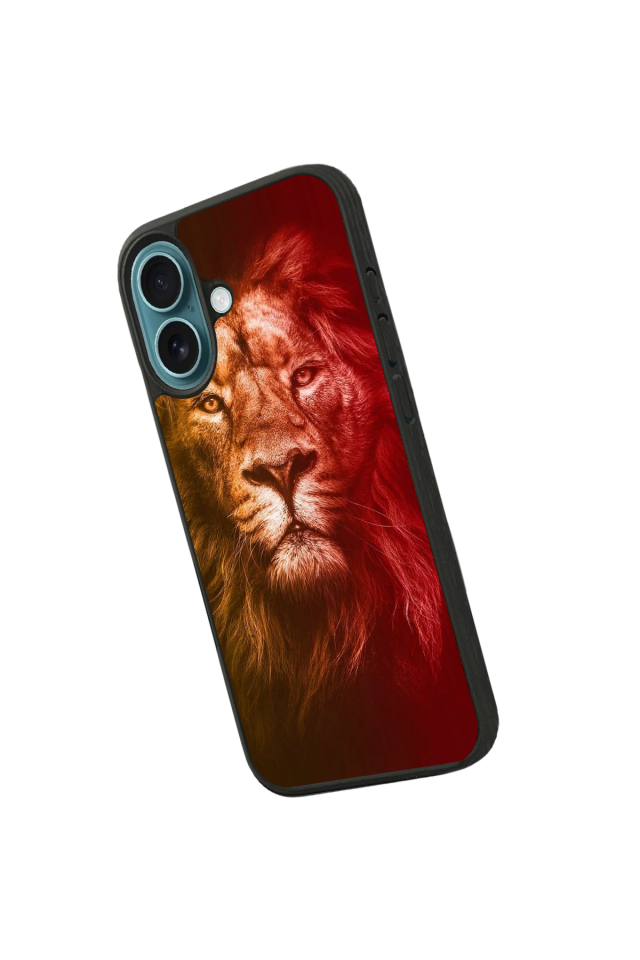 iPhone 16 Uyumlu Aslan Tasarımlı Glossy Premium Kılıf