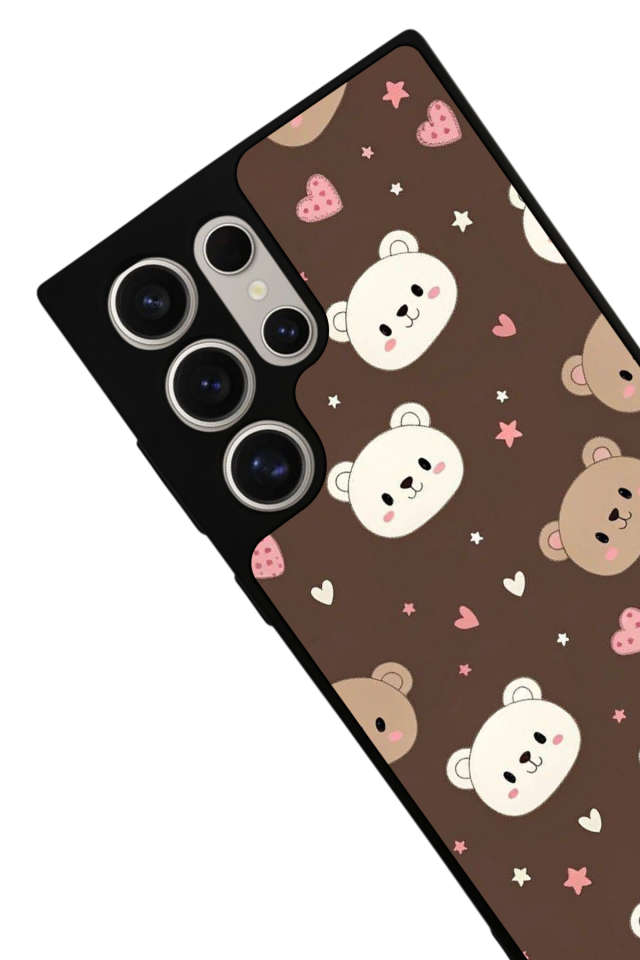 Samsung Galaxy S22 Ultra Uyumlu Ayı Tasarımlı Glossy Premium Kılıf