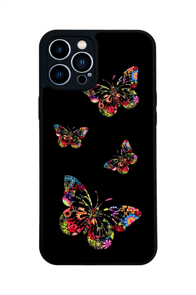 iPhone 12 Pro Max Uyumlu Kelebek Tasarımlı Glossy Premium Kılıf