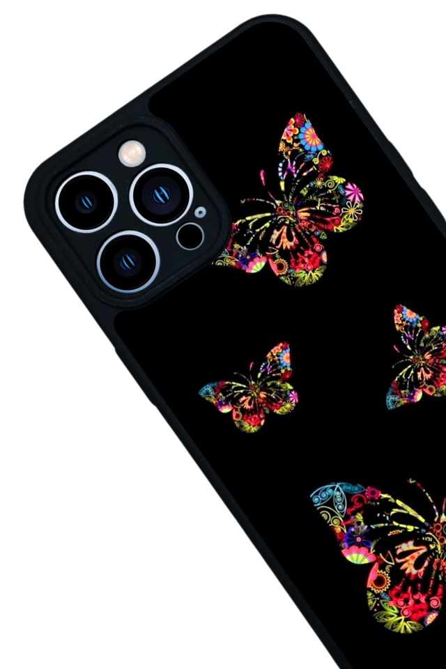 iPhone 12 Pro Max Uyumlu Kelebek Tasarımlı Glossy Premium Kılıf