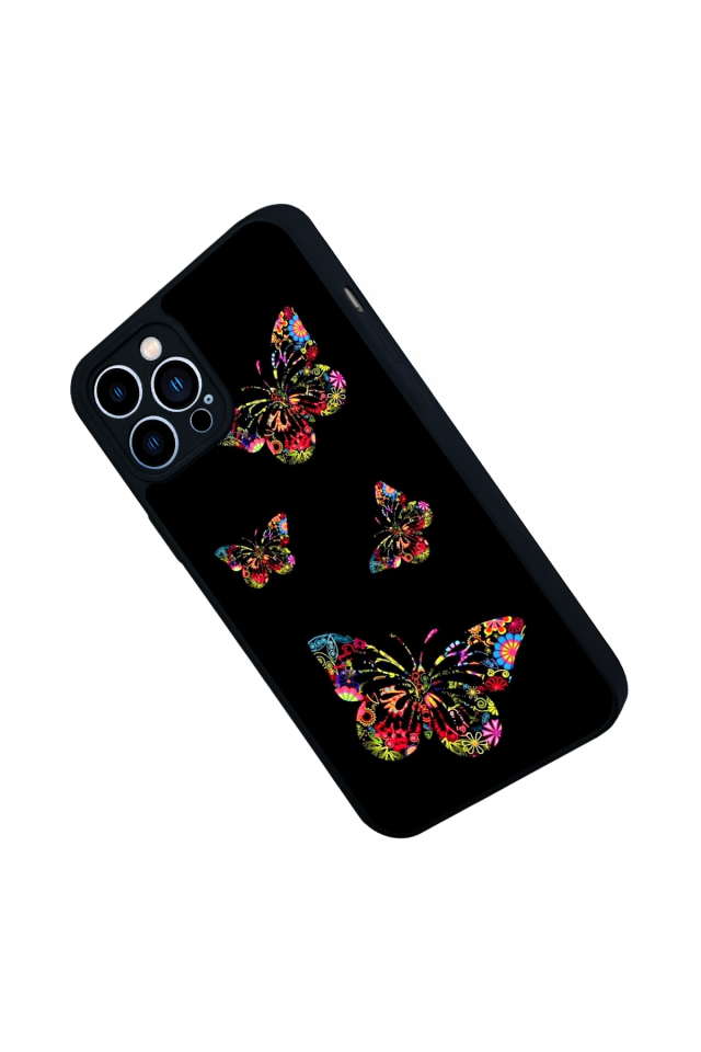 iPhone 12 Pro Max Uyumlu Kelebek Tasarımlı Glossy Premium Kılıf