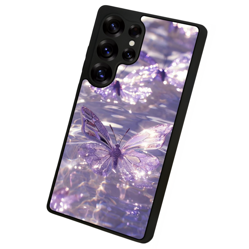 Samsung Galaxy S25 Ultra Uyumlu Kelebek Tasarımlı Glossy Premium Kılıf
