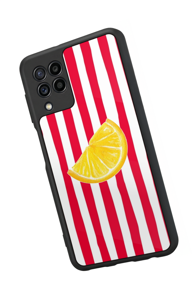 Samsung Galaxy M32 Uyumlu Limon Tasarımlı Glossy Premium Kılıf
