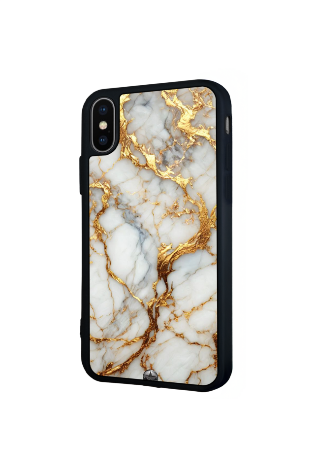 iPhone X/ XS Uyumlu Mermer Marble Tasarımlı Glossy Premium Kılıf